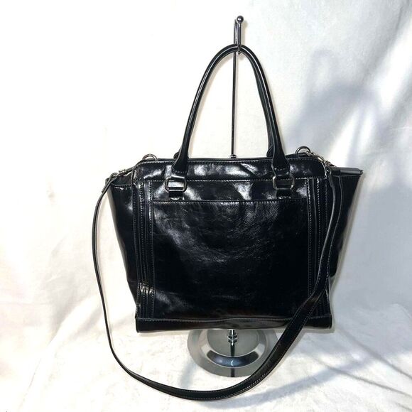 Giani Bernini Black Leather Satchel - EUC - Picture 1 of 10